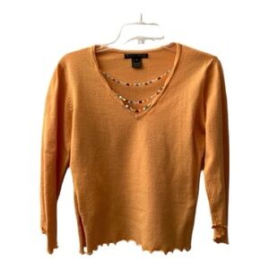 Bette Sung Sweater with Beaded Necklaces Small